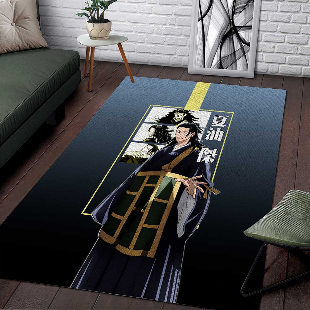 Suguru Geto from Jujutsu Kaisen Area Rug with Yellow and Blue Background and Multiple Poses Design - The Mazicc
