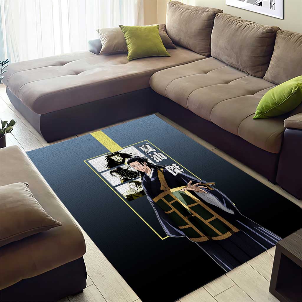 Suguru Geto from Jujutsu Kaisen Area Rug with Yellow and Blue Background and Multiple Poses Design - The Mazicc