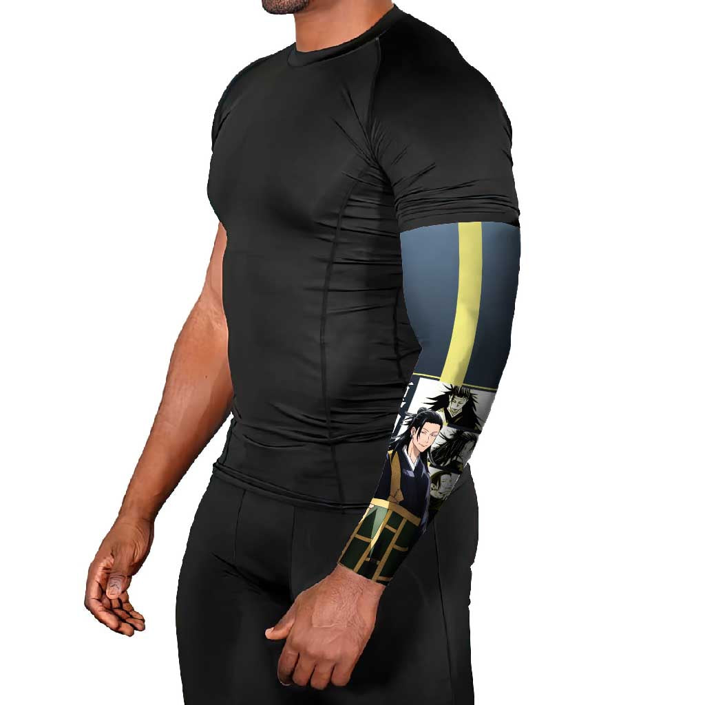 Suguru Geto from Jujutsu Kaisen Arm Sleeves with Yellow and Blue Background and Multiple Poses Design - The Mazicc
