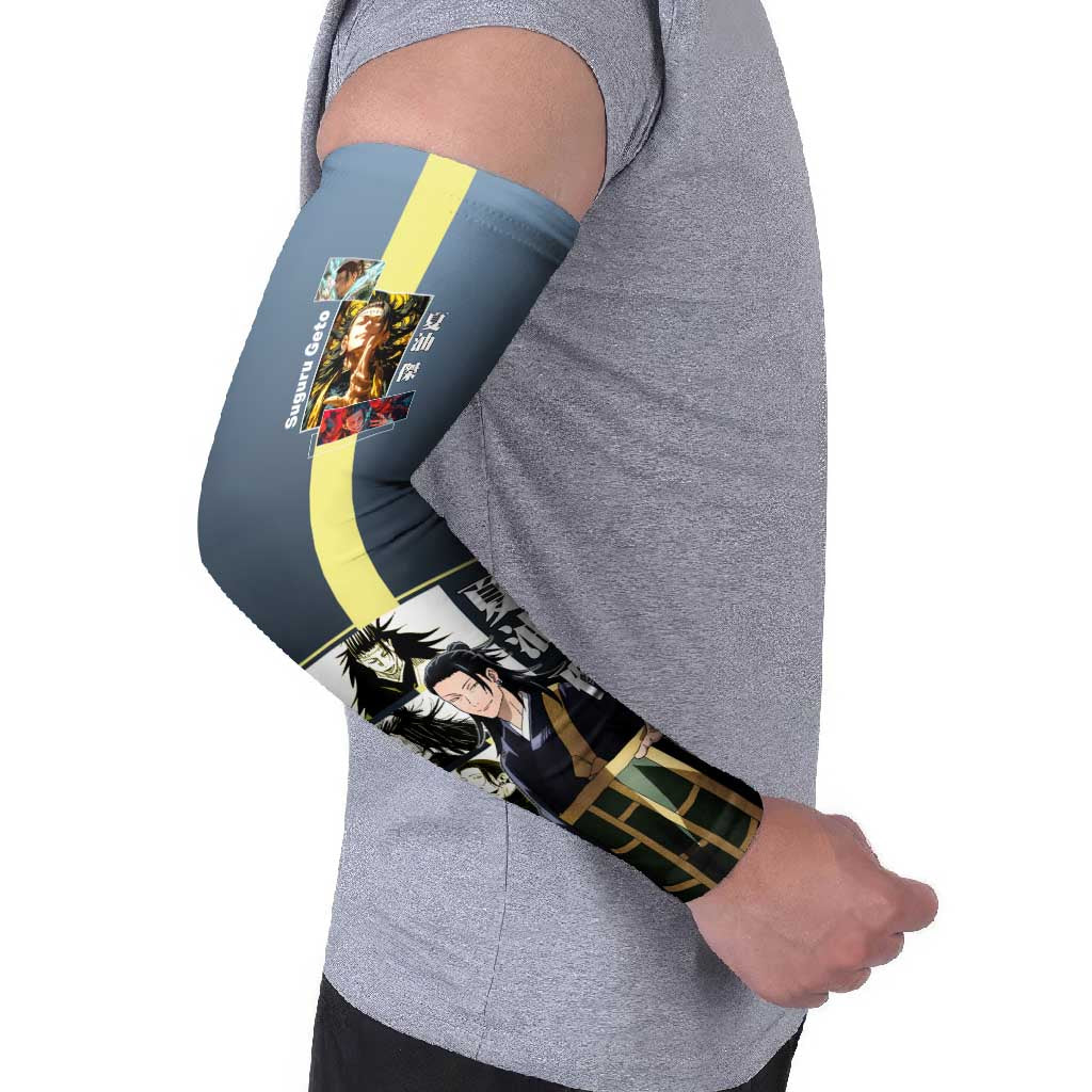 Suguru Geto from Jujutsu Kaisen Arm Sleeves with Yellow and Blue Background and Multiple Poses Design - The Mazicc
