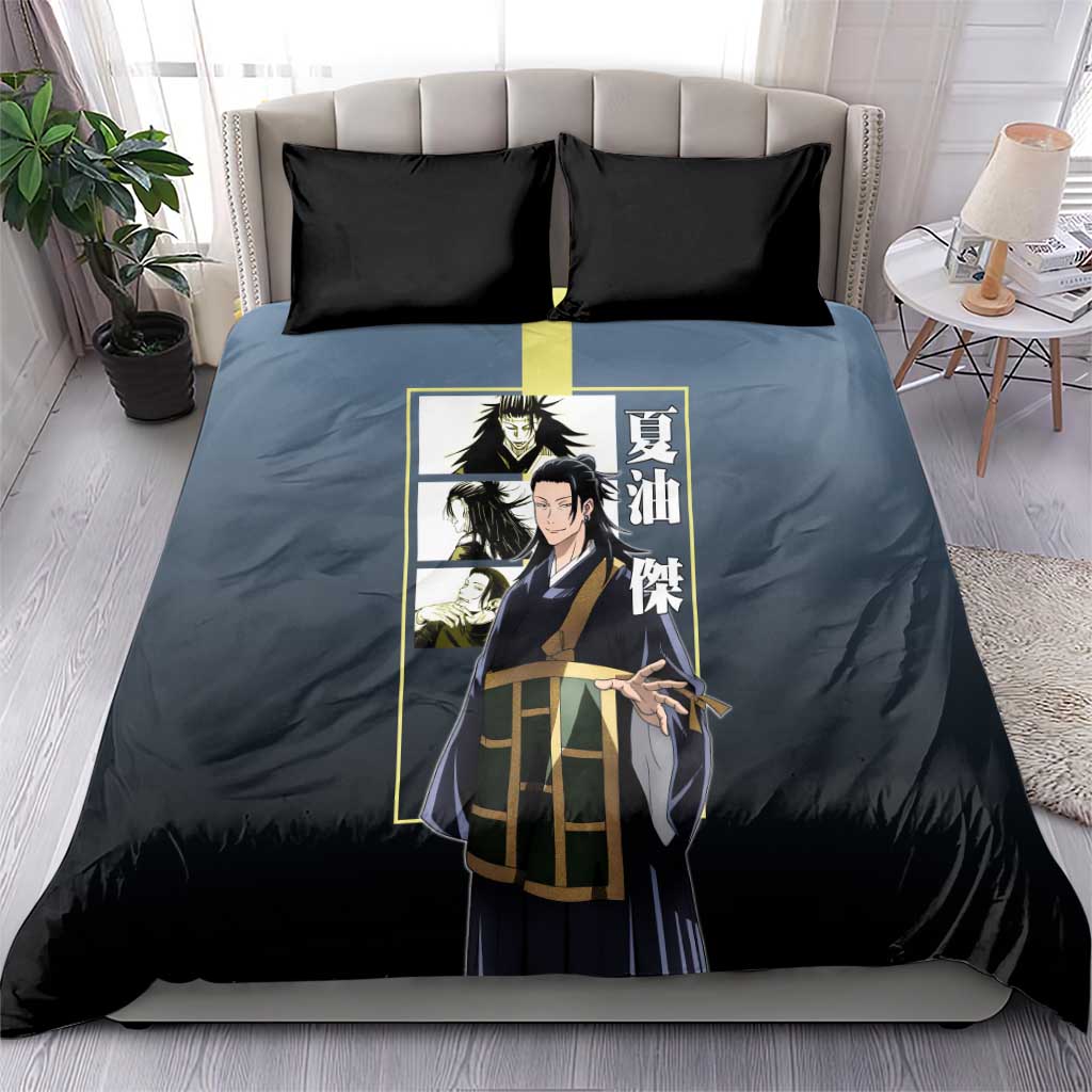 Suguru Geto from Jujutsu Kaisen Bedding Set with Yellow and Blue Background and Multiple Poses Design - The Mazicc