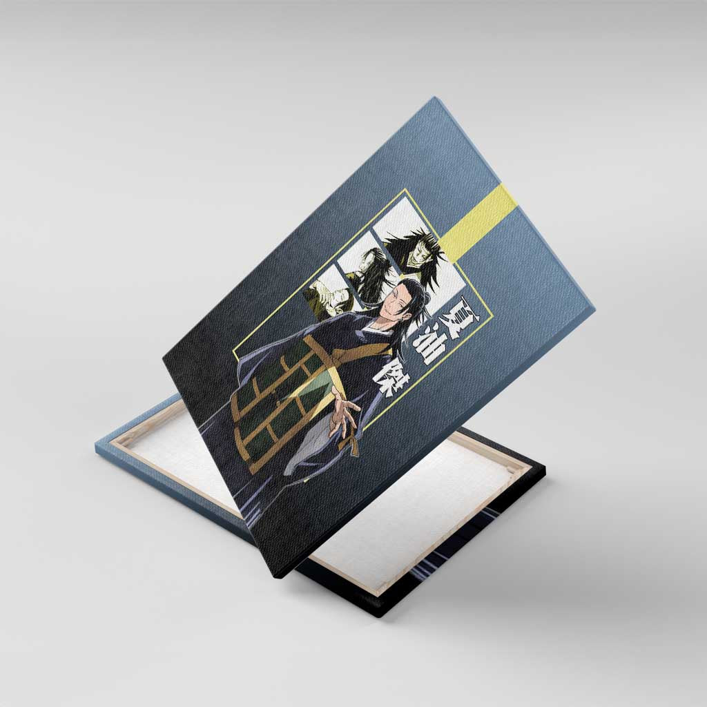 Suguru Geto from Jujutsu Kaisen Canvas Wall Art with Yellow and Blue Background and Multiple Poses Design - The Mazicc