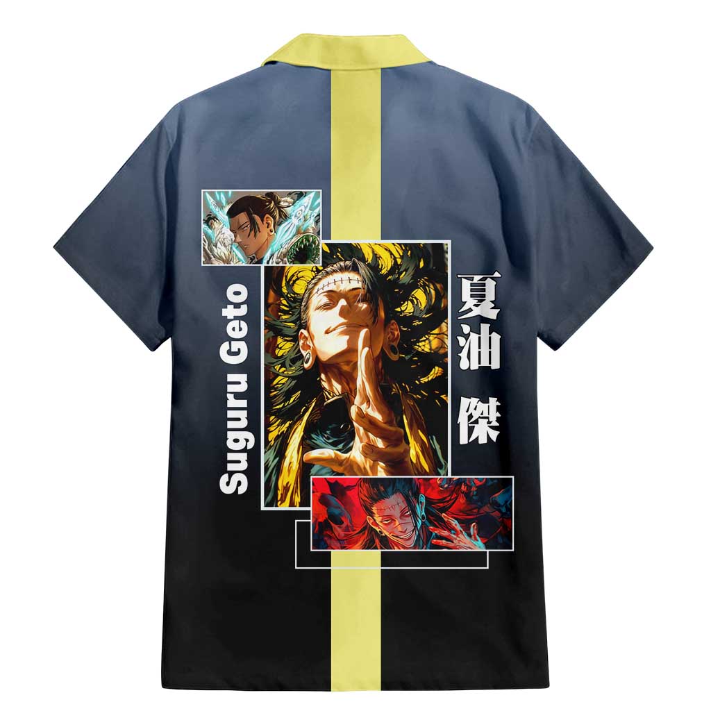 Suguru Geto from Jujutsu Kaisen Family Matching Mermaid Dress and Hawaiian Shirt with Yellow and Blue Background and Multiple Poses Design - The Mazicc