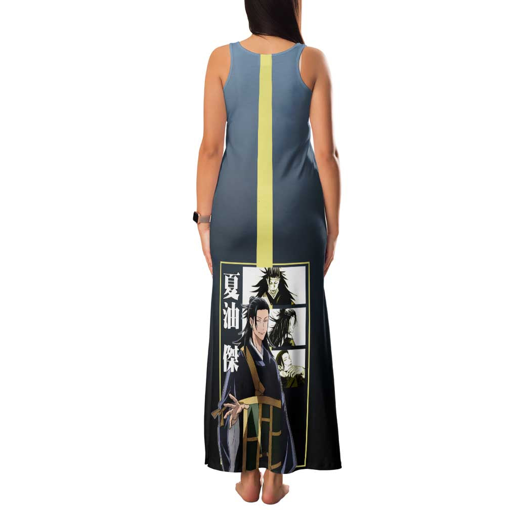 Suguru Geto from Jujutsu Kaisen Family Matching Tank Maxi Dress and Hawaiian Shirt with Yellow and Blue Background and Multiple Poses Design - The Mazicc