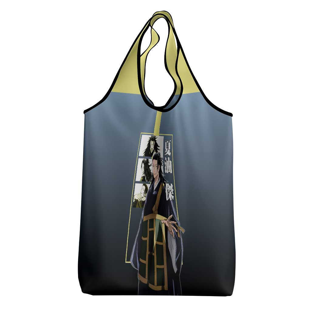 Suguru Geto from Jujutsu Kaisen Grocery Bag with Yellow and Blue Background and Multiple Poses Design - The Mazicc