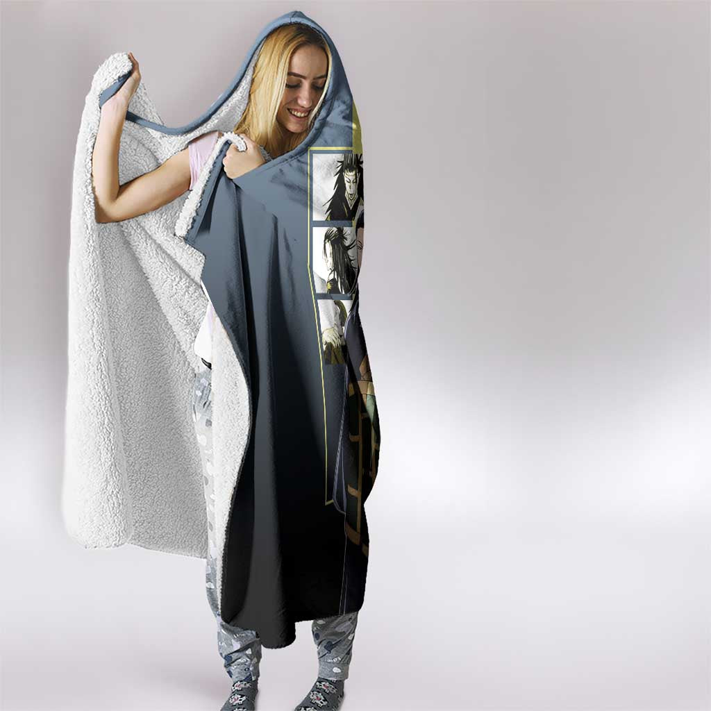 Suguru Geto from Jujutsu Kaisen Hooded Blanket with Yellow and Blue Background and Multiple Poses Design - The Mazicc