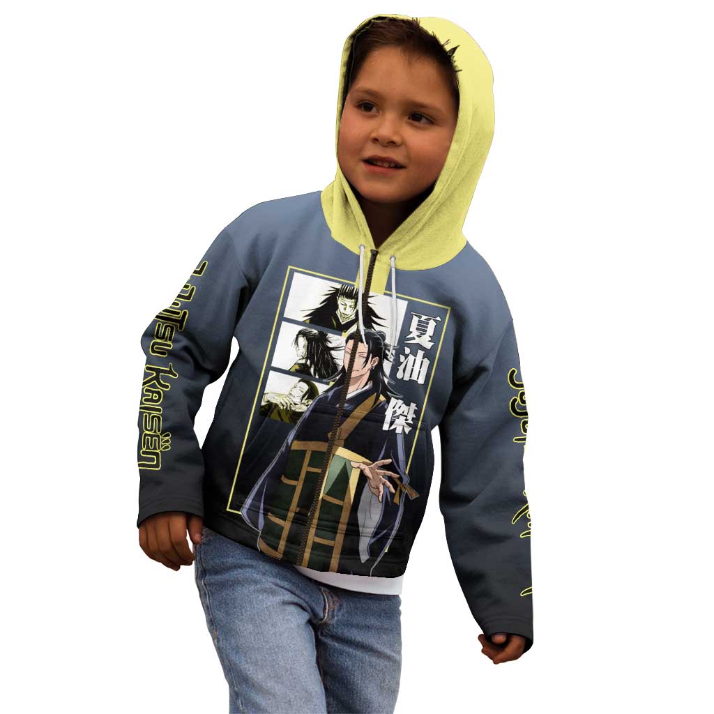 Suguru Geto from Jujutsu Kaisen Kid Hoodie with Yellow and Blue Background and Multiple Poses Design - The Mazicc