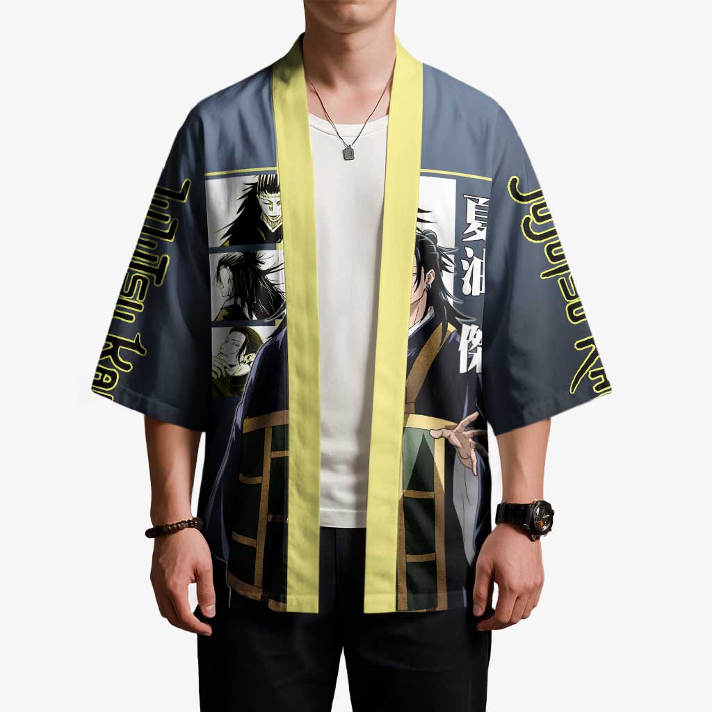 Suguru Geto from Jujutsu Kaisen Kimono with Yellow and Blue Background and Multiple Poses Design - The Mazicc
