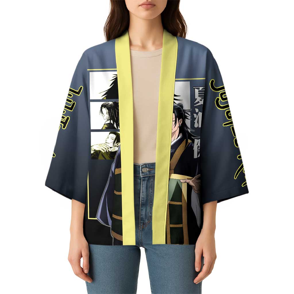 Suguru Geto from Jujutsu Kaisen Kimono with Yellow and Blue Background and Multiple Poses Design - The Mazicc