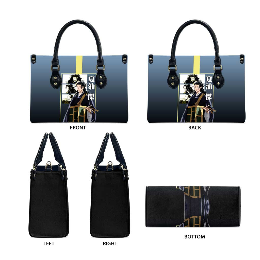 Suguru Geto from Jujutsu Kaisen Leather Bag with Yellow and Blue Background and Multiple Poses Design - The Mazicc