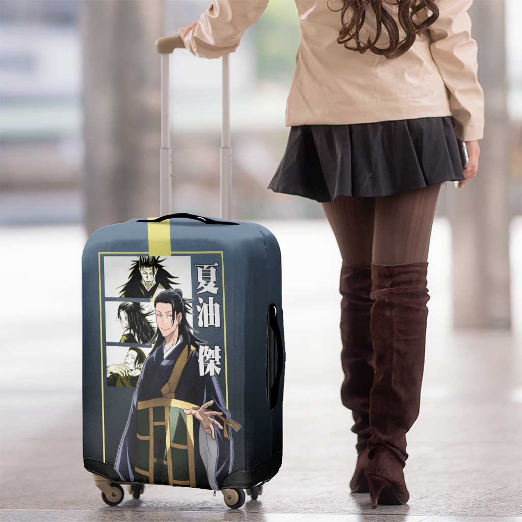 Suguru Geto from Jujutsu Kaisen Luggage Cover with Yellow and Blue Background and Multiple Poses Design - The Mazicc