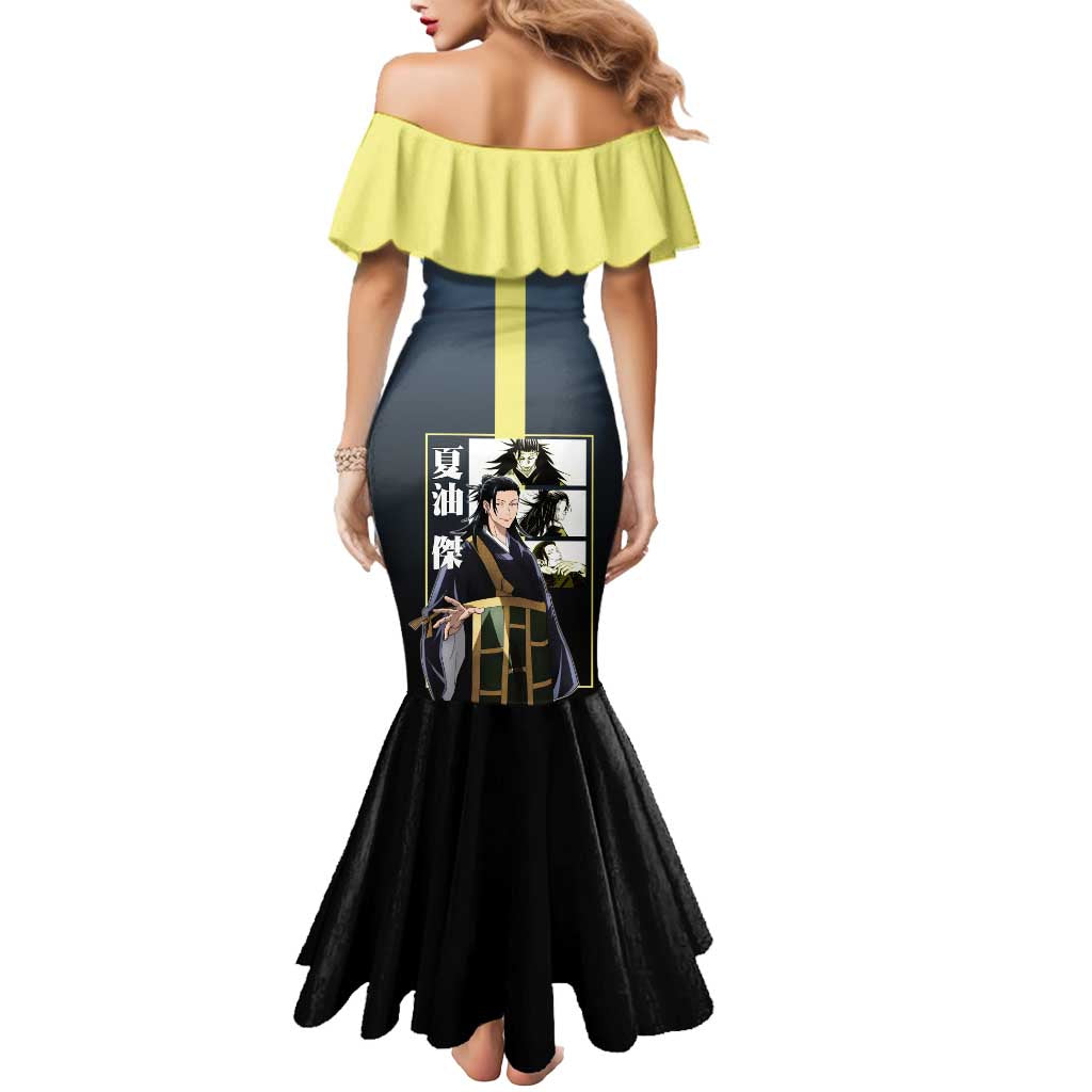 Suguru Geto from Jujutsu Kaisen Mermaid Dress with Yellow and Blue Background and Multiple Poses Design - The Mazicc