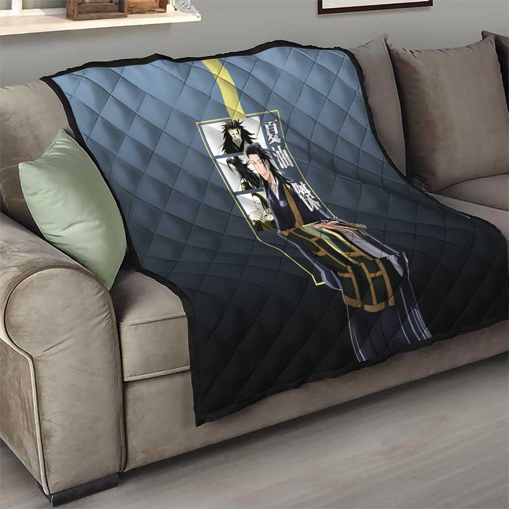 Suguru Geto from Jujutsu Kaisen Quilt with Yellow and Blue Background and Multiple Poses Design - The Mazicc