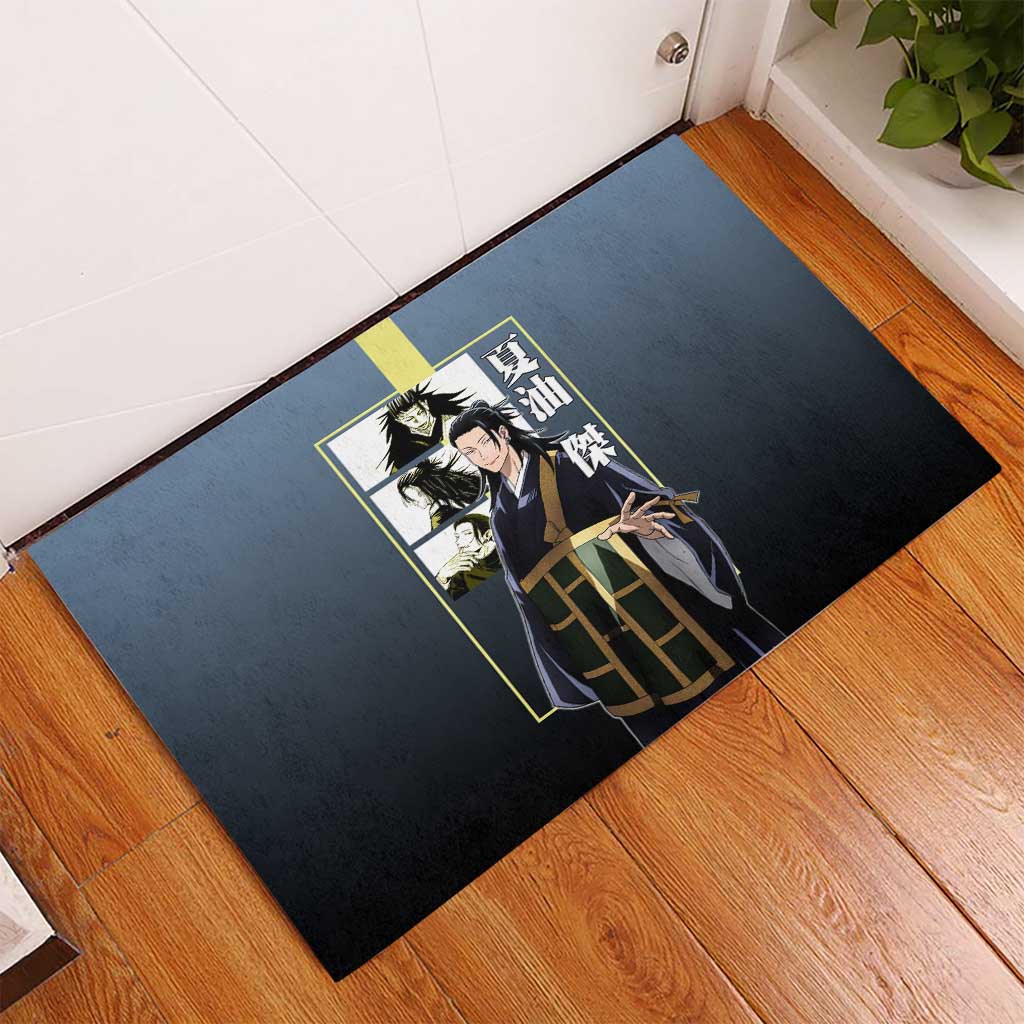 Suguru Geto from Jujutsu Kaisen Rubber Doormat with Yellow and Blue Background and Multiple Poses Design - The Mazicc