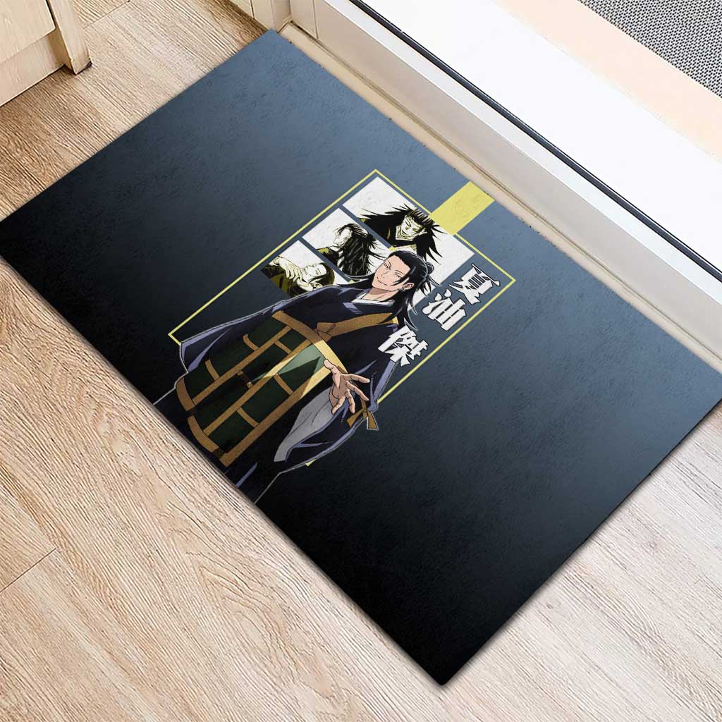 Suguru Geto from Jujutsu Kaisen Rubber Doormat with Yellow and Blue Background and Multiple Poses Design - The Mazicc