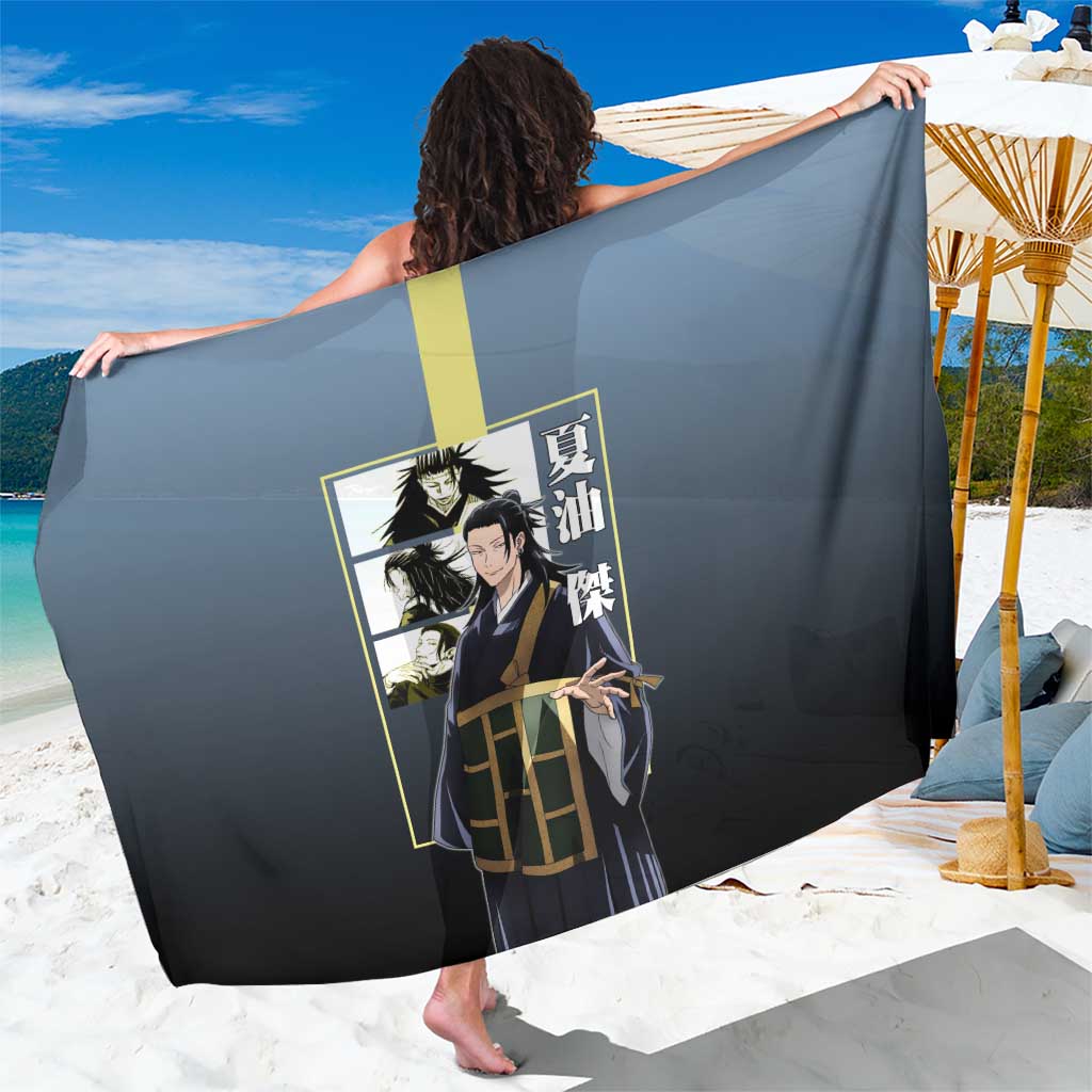 Suguru Geto from Jujutsu Kaisen Sarong with Yellow and Blue Background and Multiple Poses Design - The Mazicc
