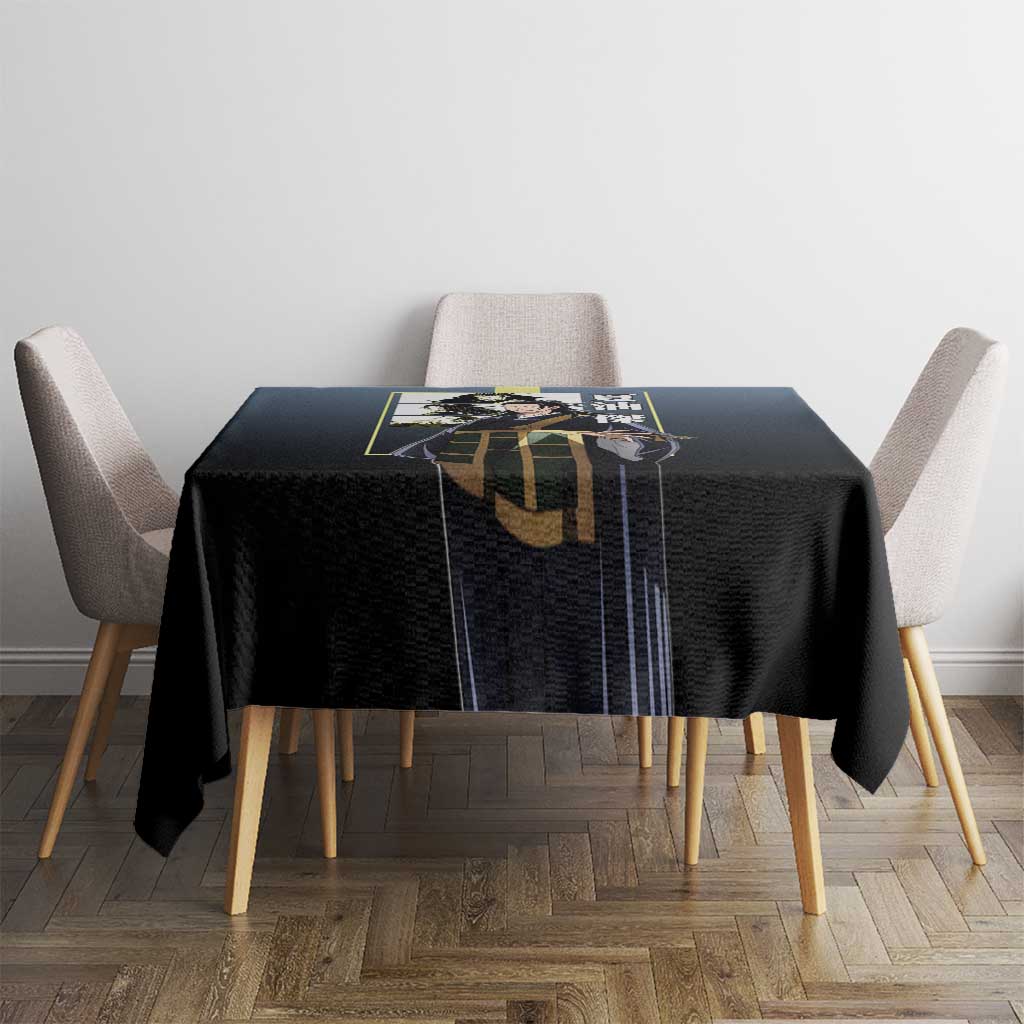 Suguru Geto from Jujutsu Kaisen Tablecloth with Yellow and Blue Background and Multiple Poses Design - The Mazicc