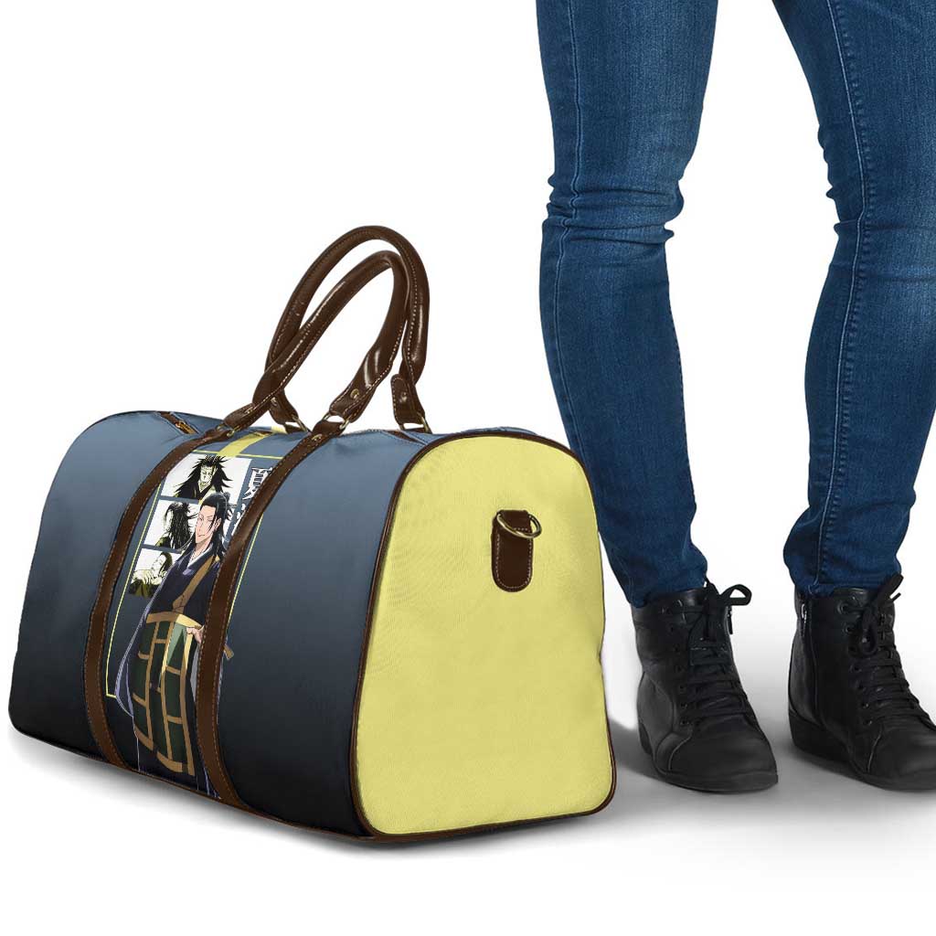 Suguru Geto from Jujutsu Kaisen Travel Bag with Yellow and Blue Background and Multiple Poses Design - The Mazicc