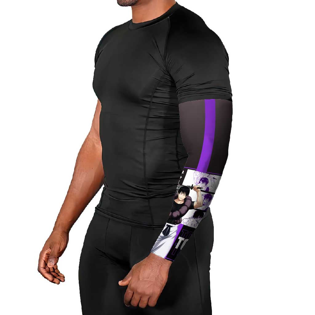 Fushiguro Toji from Jujutsu Kaisen Arm Sleeves with Purple and Black Background and Multiple Poses Design - The Mazicc