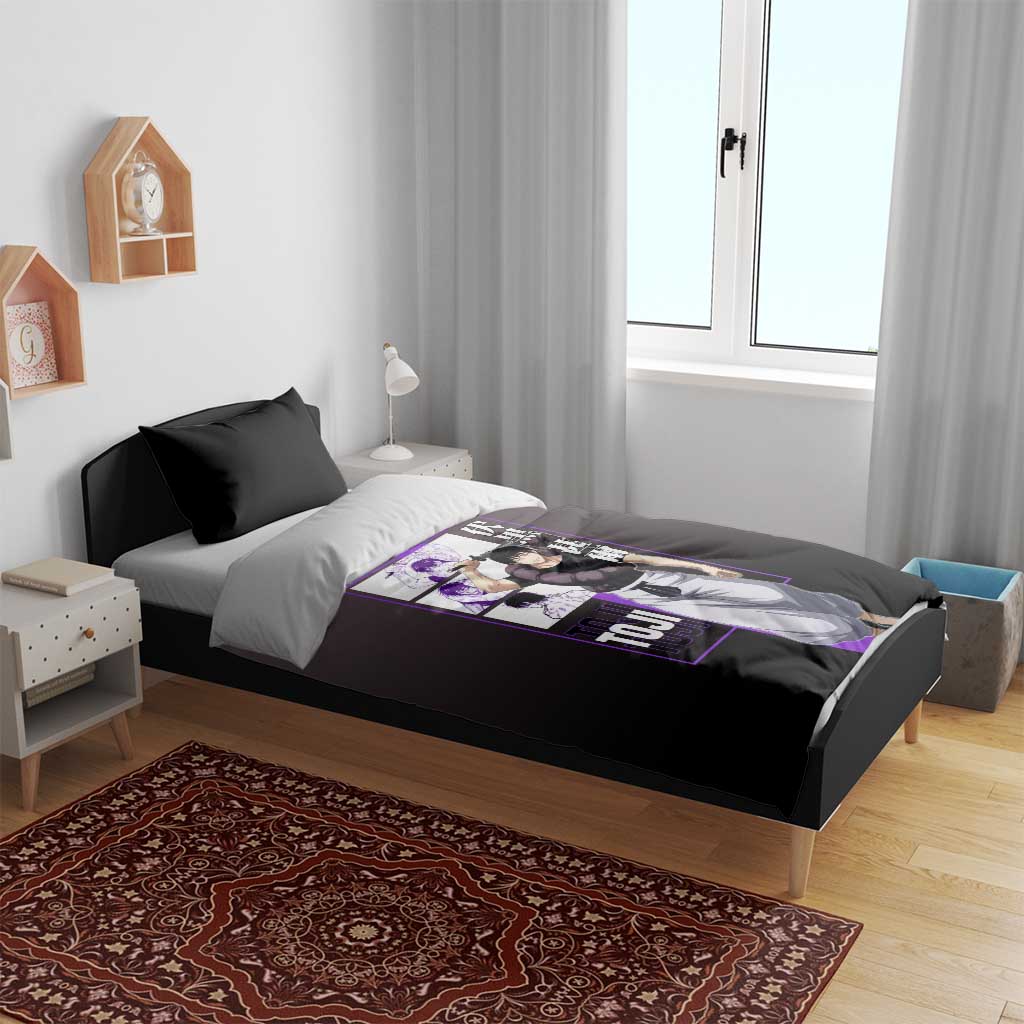 Fushiguro Toji from Jujutsu Kaisen Bedding Set with Purple and Black Background and Multiple Poses Design - The Mazicc