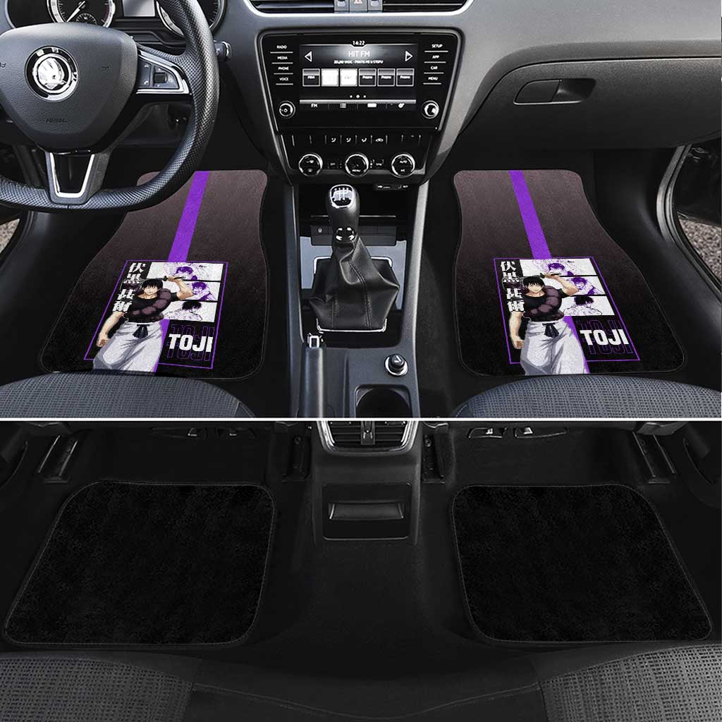 Fushiguro Toji from Jujutsu Kaisen Car Mats with Purple and Black Background and Multiple Poses Design - The Mazicc