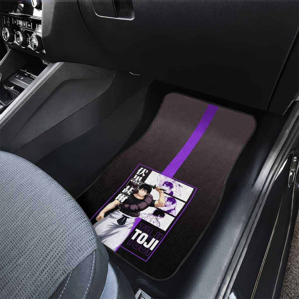 Fushiguro Toji from Jujutsu Kaisen Car Mats with Purple and Black Background and Multiple Poses Design - The Mazicc