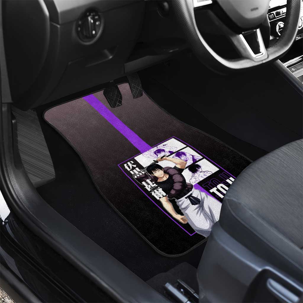 Fushiguro Toji from Jujutsu Kaisen Car Mats with Purple and Black Background and Multiple Poses Design - The Mazicc