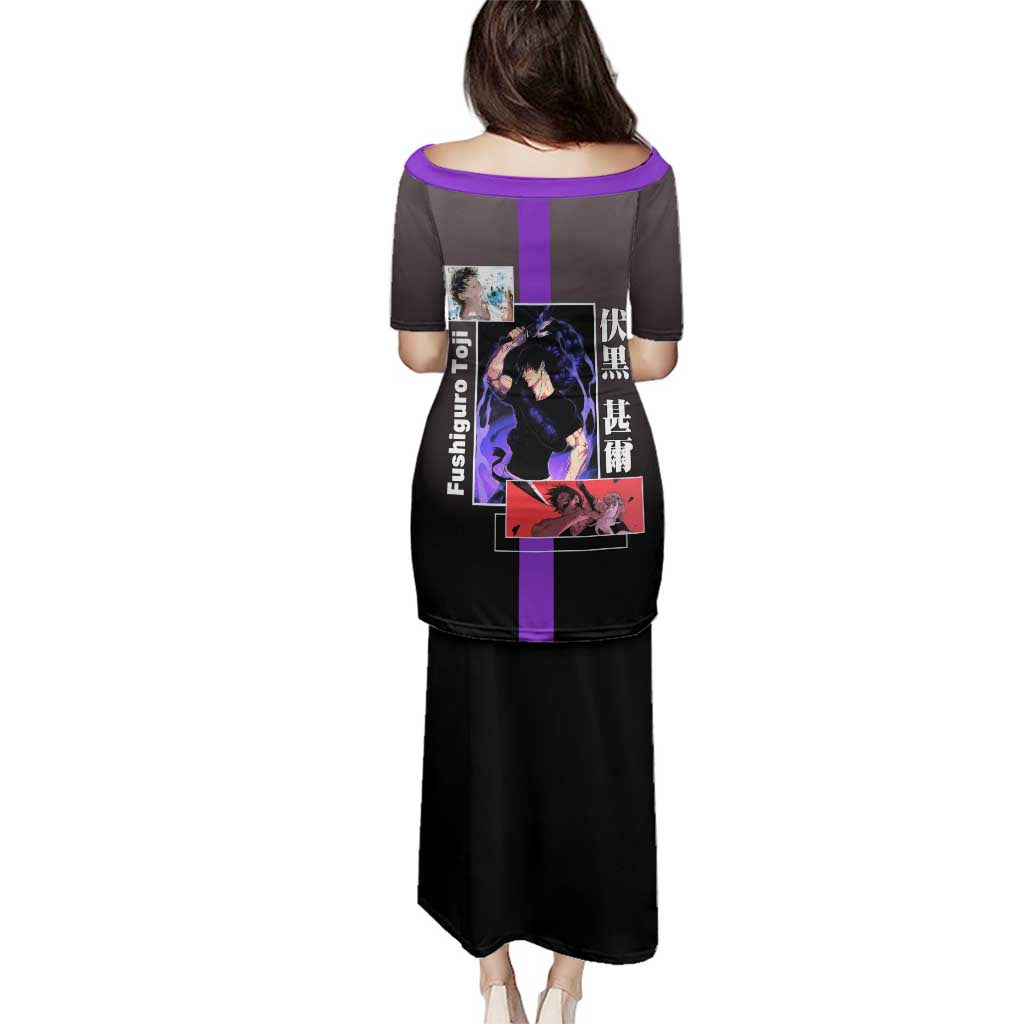 Fushiguro Toji from Jujutsu Kaisen Family Matching Puletasi and Hawaiian Shirt with Purple and Black Background and Multiple Poses Design - The Mazicc