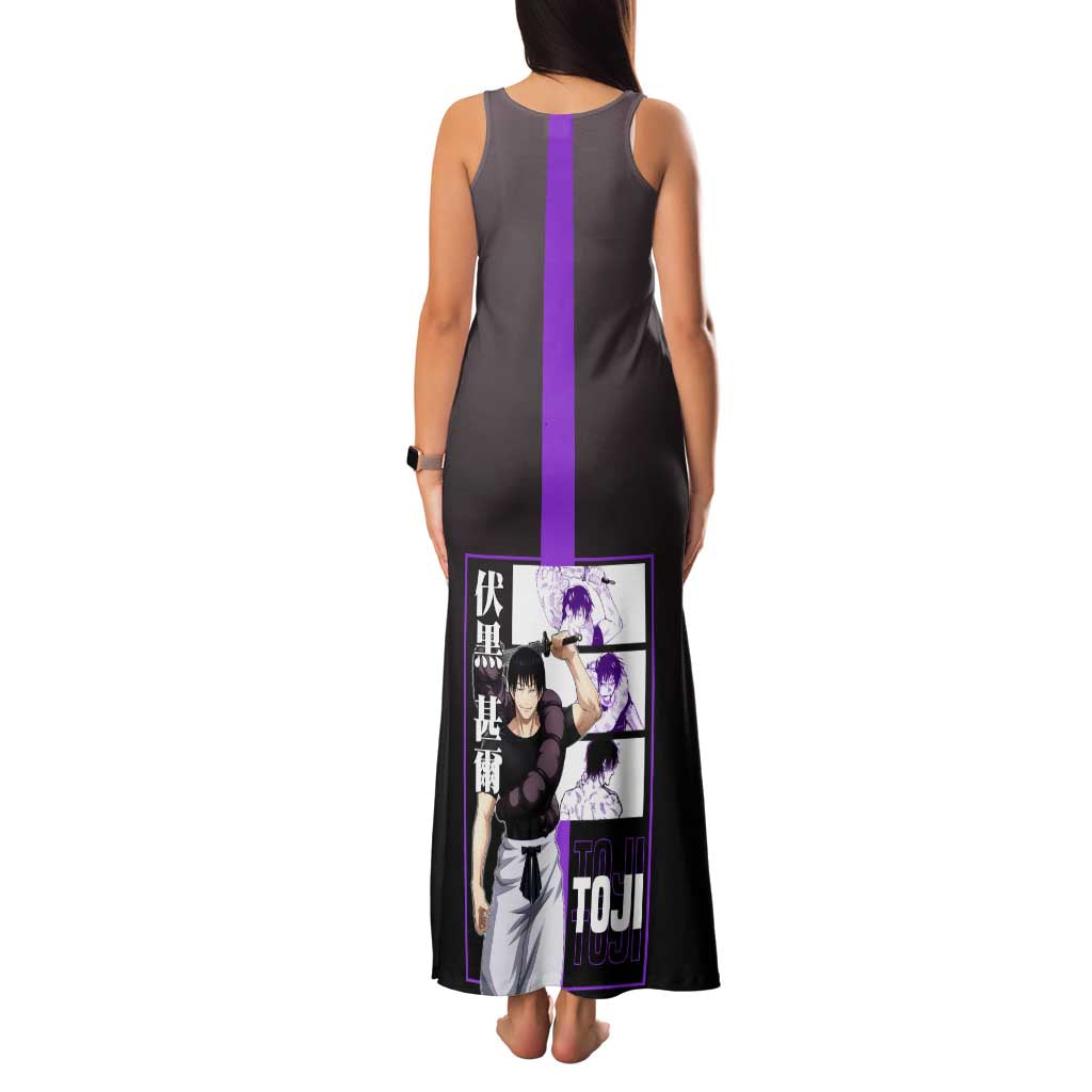Fushiguro Toji from Jujutsu Kaisen Family Matching Tank Maxi Dress and Hawaiian Shirt with Purple and Black Background and Multiple Poses Design - The Mazicc