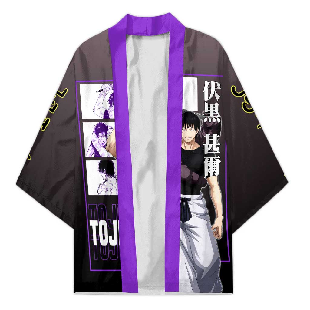 Fushiguro Toji from Jujutsu Kaisen Kimono with Purple and Black Background and Multiple Poses Design - The Mazicc