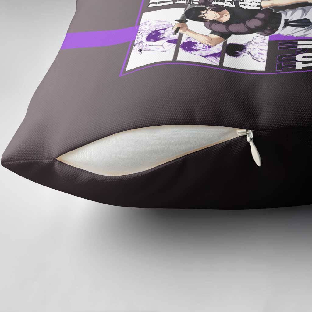 Fushiguro Toji from Jujutsu Kaisen Pillow Cover with Purple and Black Background and Multiple Poses Design - The Mazicc