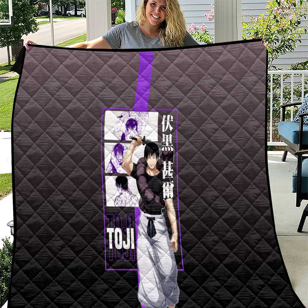 Fushiguro Toji from Jujutsu Kaisen Quilt with Purple and Black Background and Multiple Poses Design - The Mazicc