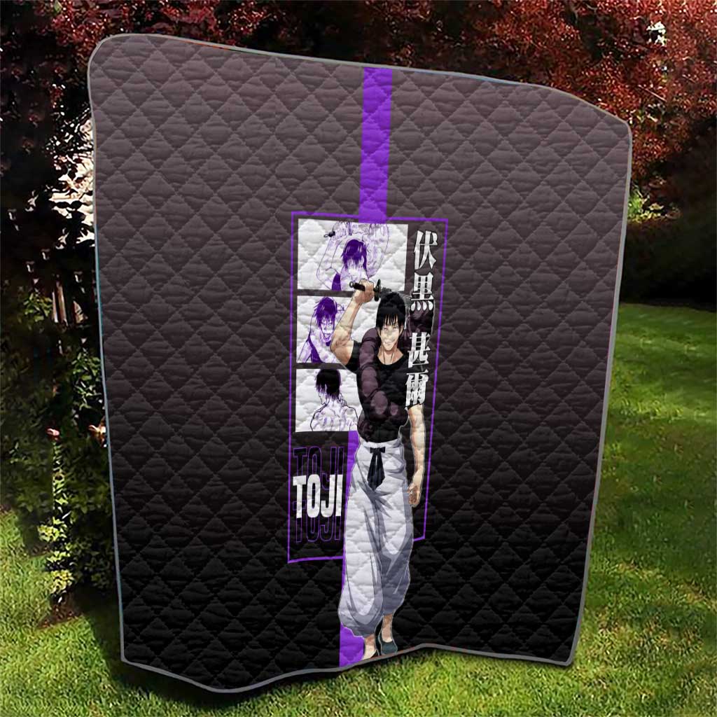 Fushiguro Toji from Jujutsu Kaisen Quilt with Purple and Black Background and Multiple Poses Design - The Mazicc