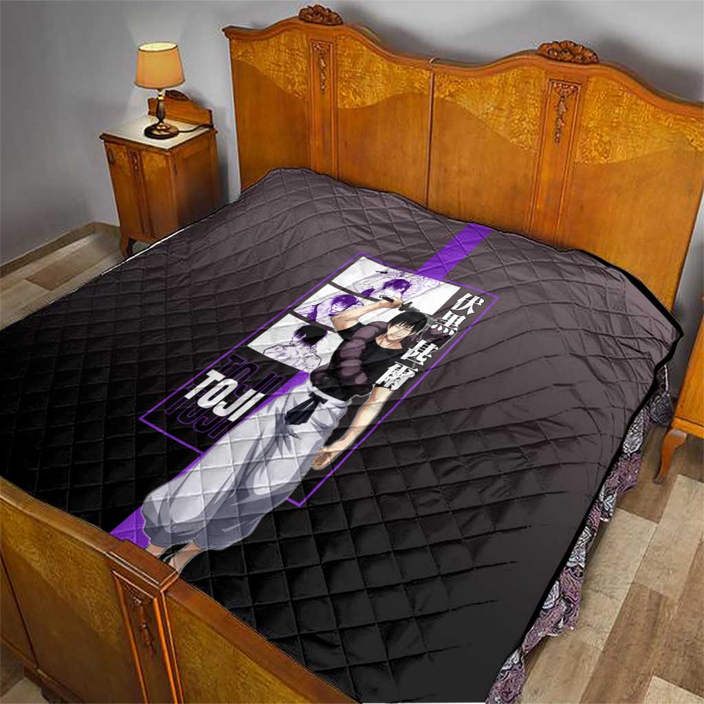 Fushiguro Toji from Jujutsu Kaisen Quilt with Purple and Black Background and Multiple Poses Design - The Mazicc