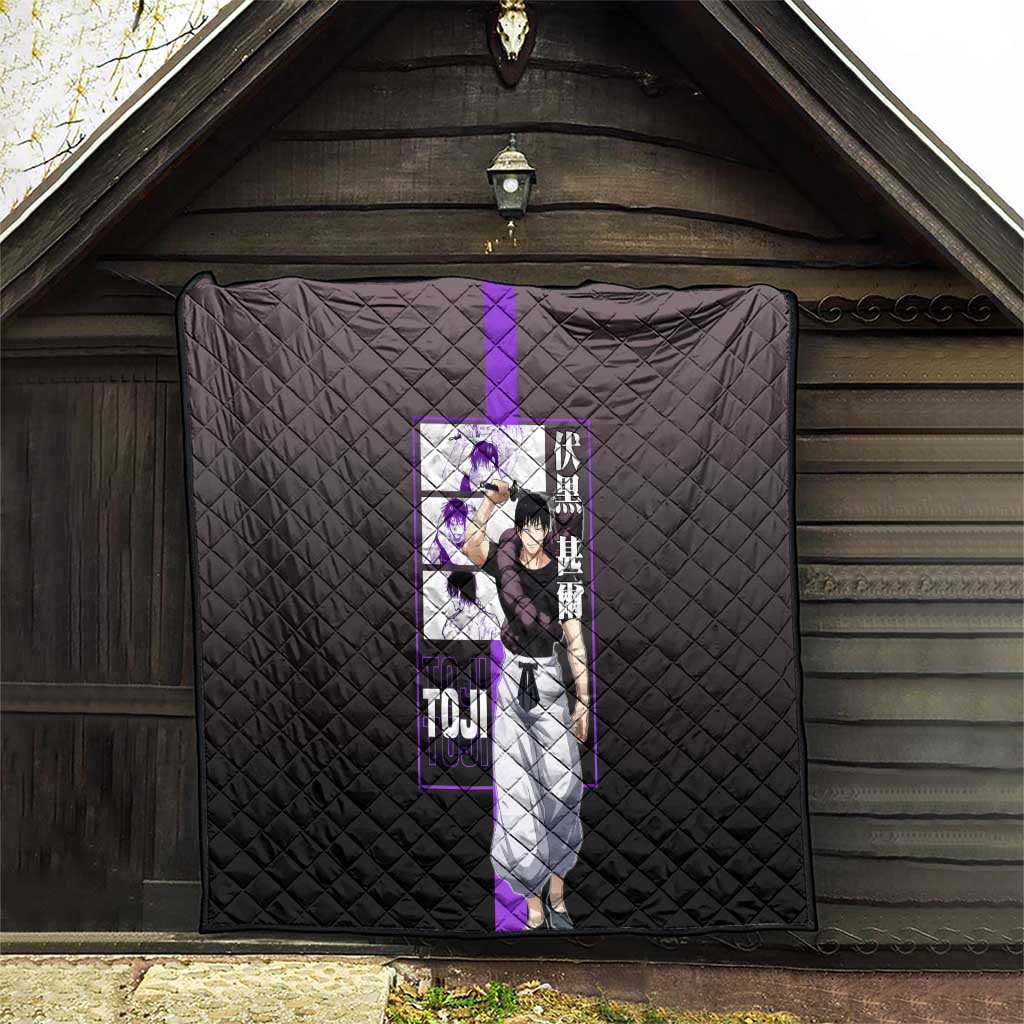 Fushiguro Toji from Jujutsu Kaisen Quilt with Purple and Black Background and Multiple Poses Design - The Mazicc