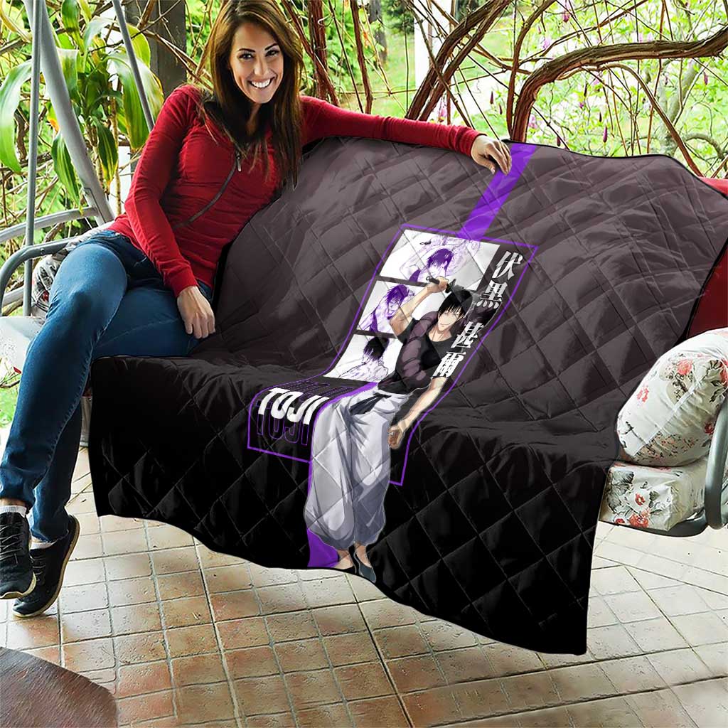 Fushiguro Toji from Jujutsu Kaisen Quilt with Purple and Black Background and Multiple Poses Design - The Mazicc