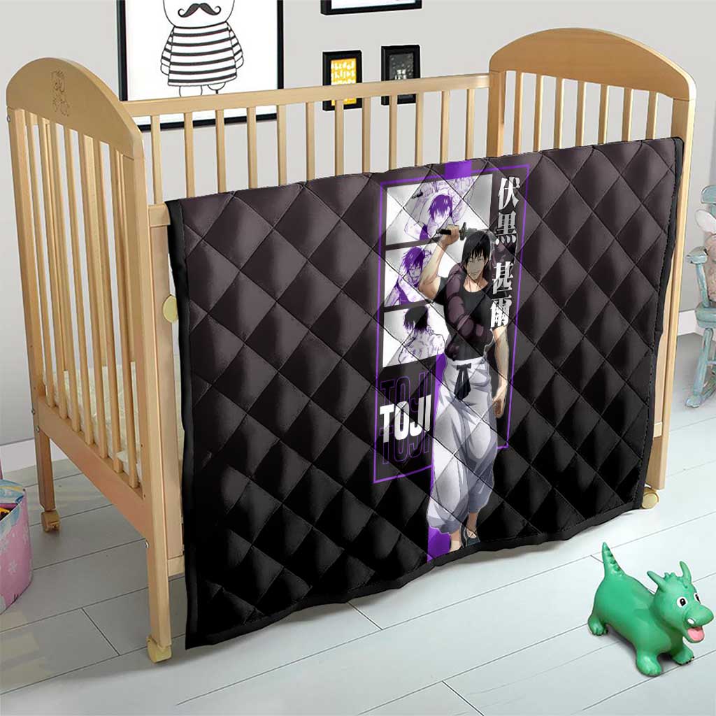 Fushiguro Toji from Jujutsu Kaisen Quilt with Purple and Black Background and Multiple Poses Design - The Mazicc