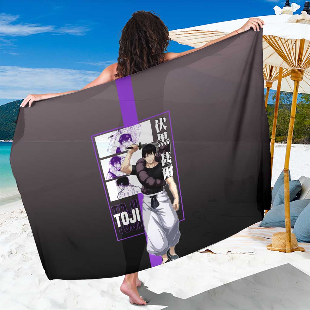 Fushiguro Toji from Jujutsu Kaisen Sarong with Purple and Black Background and Multiple Poses Design - The Mazicc
