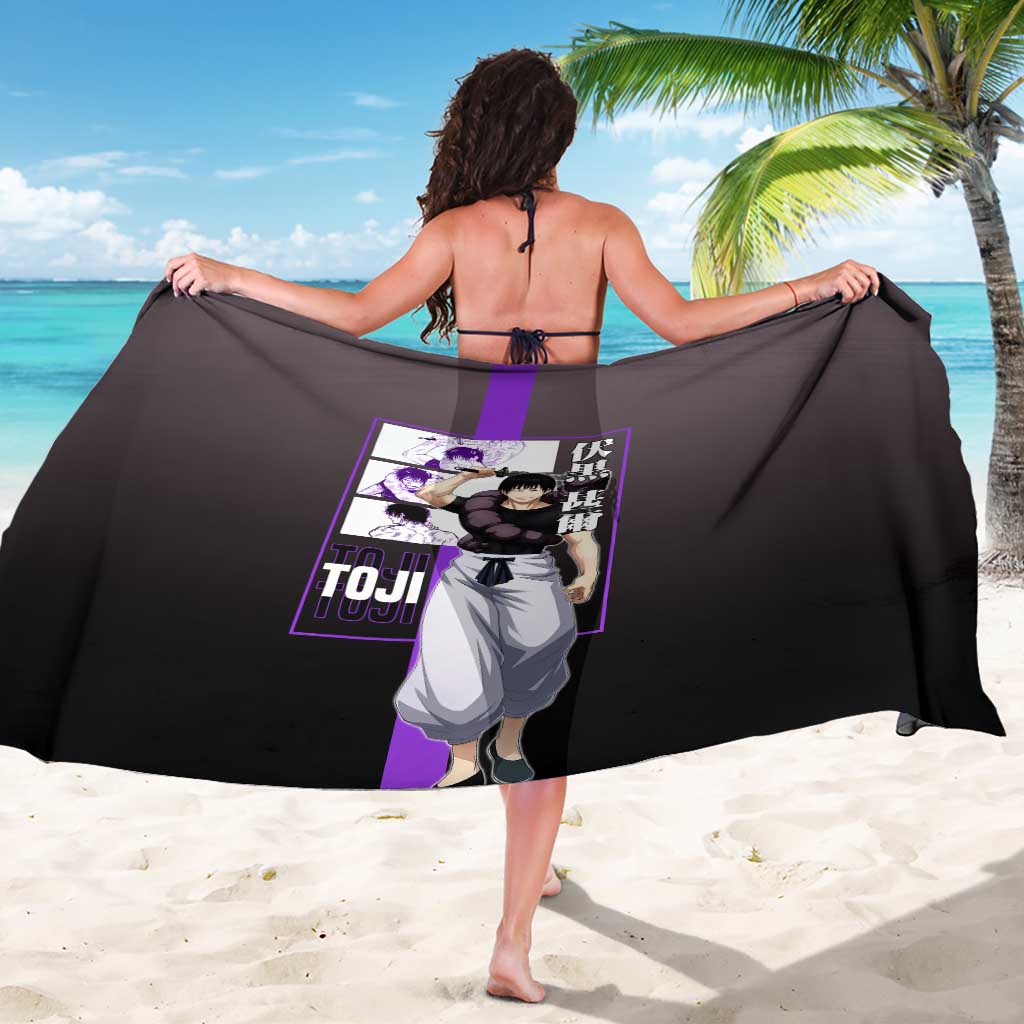 Fushiguro Toji from Jujutsu Kaisen Sarong with Purple and Black Background and Multiple Poses Design - The Mazicc