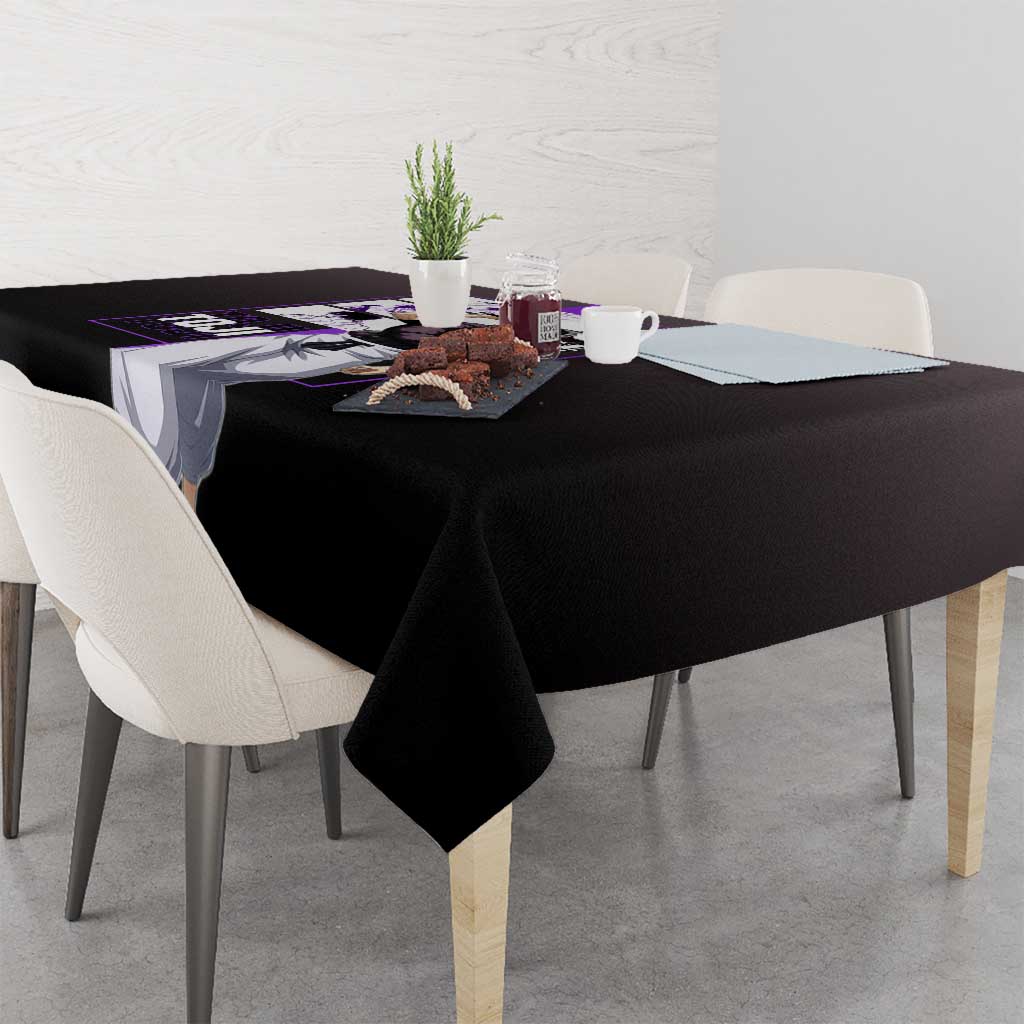 Fushiguro Toji from Jujutsu Kaisen Tablecloth with Purple and Black Background and Multiple Poses Design - The Mazicc