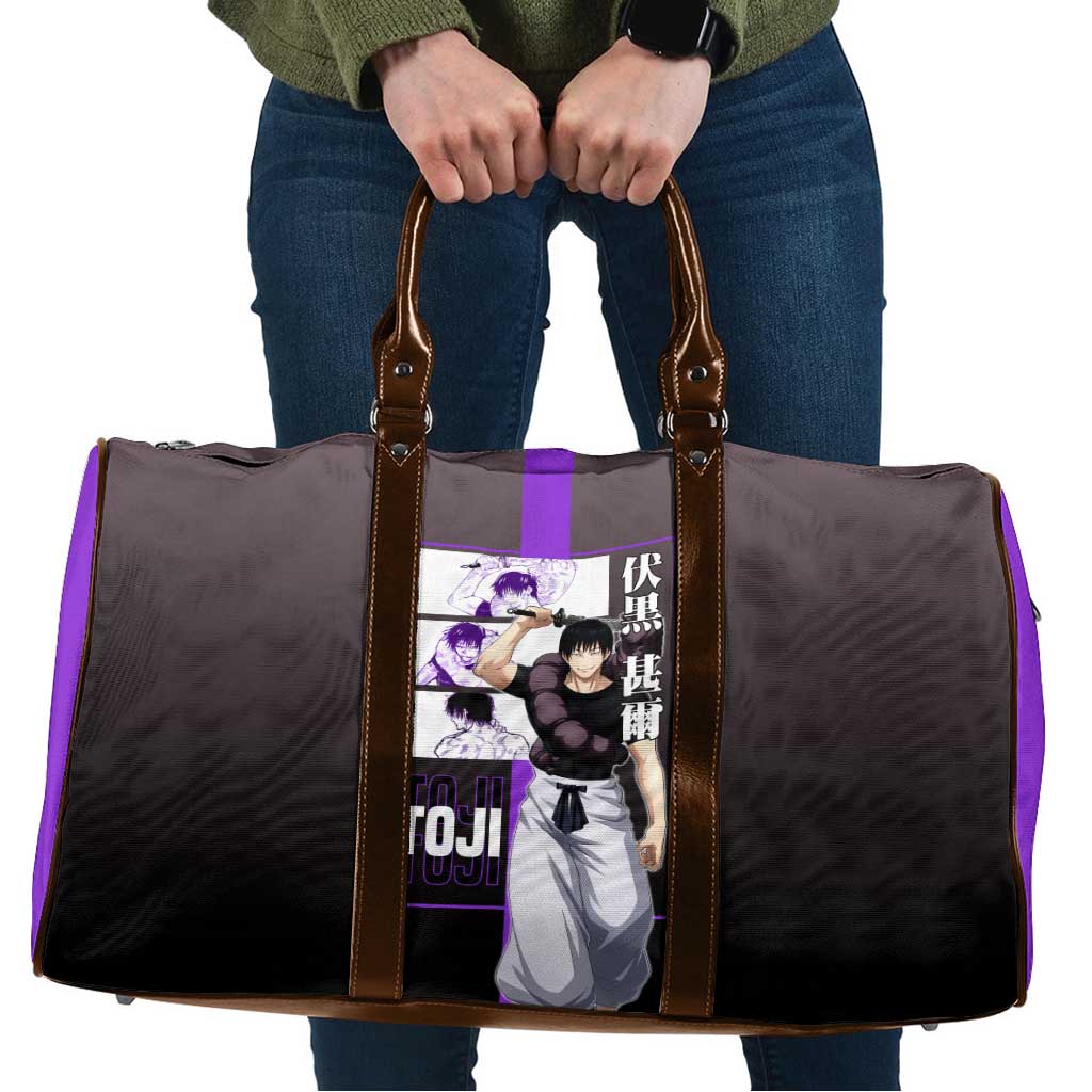Fushiguro Toji from Jujutsu Kaisen Travel Bag with Purple and Black Background and Multiple Poses Design - The Mazicc