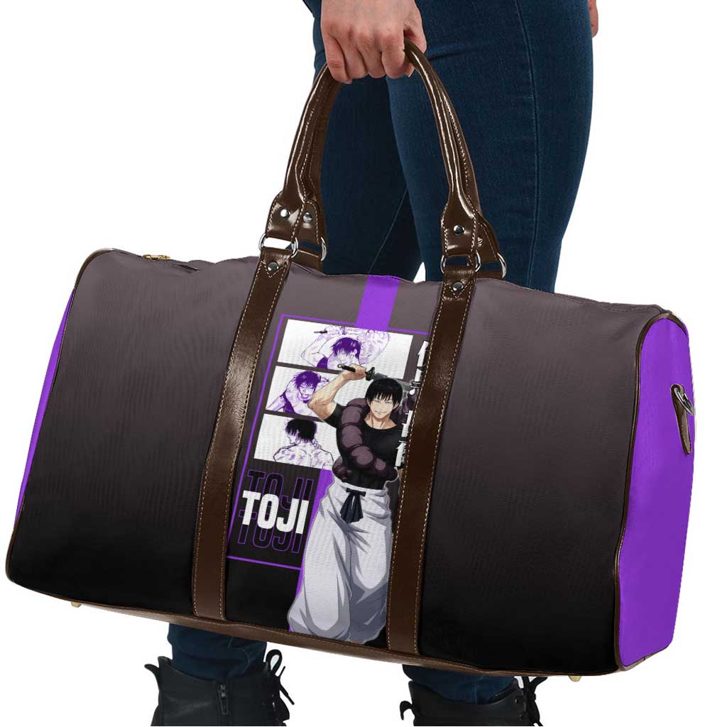 Fushiguro Toji from Jujutsu Kaisen Travel Bag with Purple and Black Background and Multiple Poses Design - The Mazicc