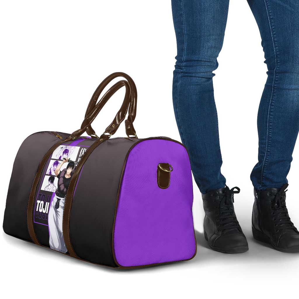Fushiguro Toji from Jujutsu Kaisen Travel Bag with Purple and Black Background and Multiple Poses Design - The Mazicc