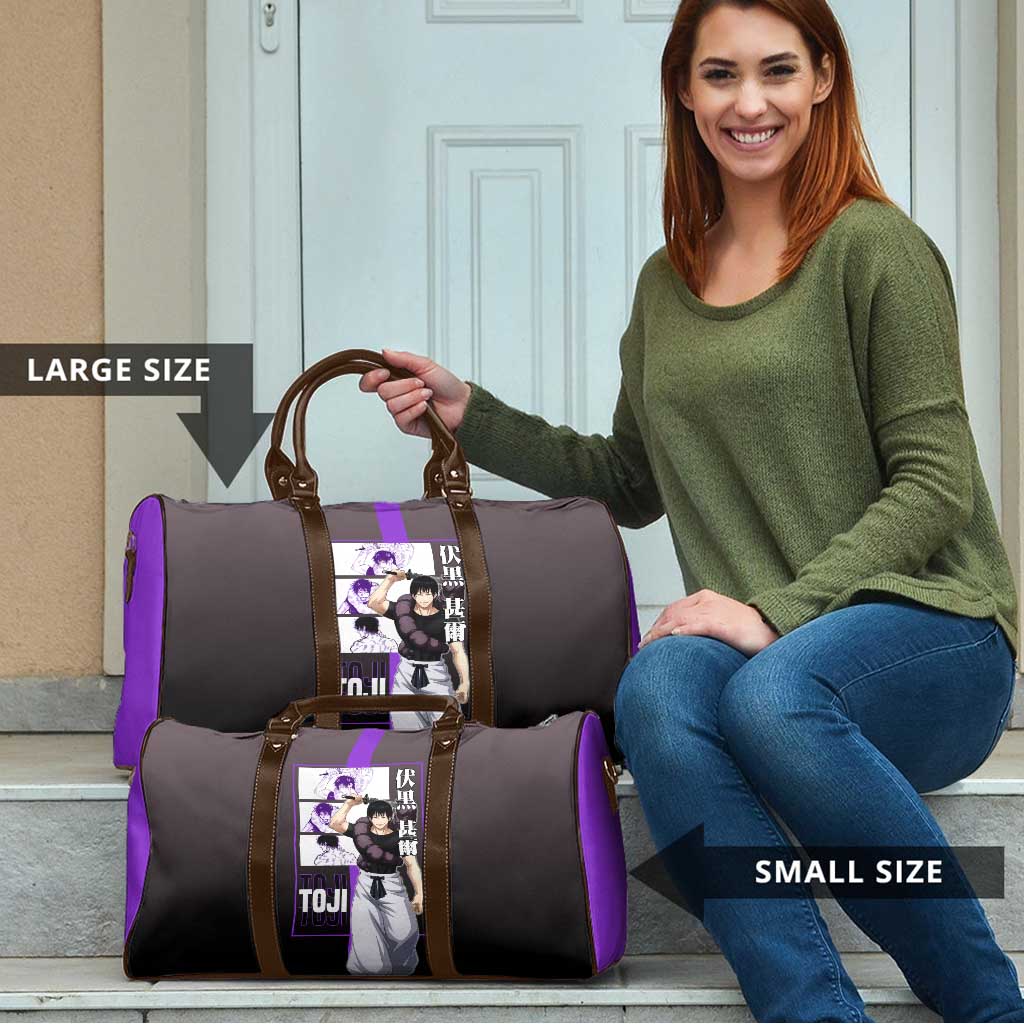 Fushiguro Toji from Jujutsu Kaisen Travel Bag with Purple and Black Background and Multiple Poses Design - The Mazicc