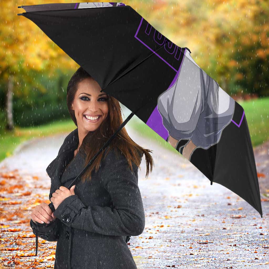Fushiguro Toji from Jujutsu Kaisen Umbrella with Purple and Black Background and Multiple Poses Design - The Mazicc