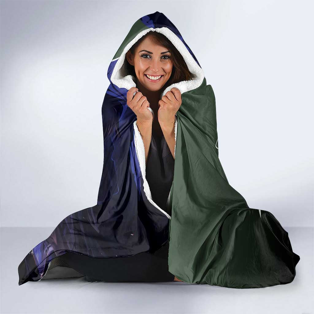 Levi Ackerman from Attack on Titan Hooded Blanket with Dynamic Poses and Green Background Design - The Mazicc