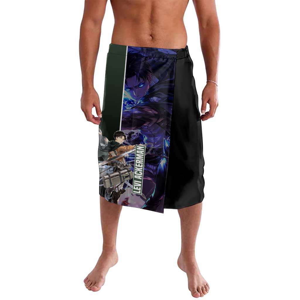 Levi Ackerman from Attack on Titan Lavalava with Dynamic Poses and Green Background Design - The Mazicc
