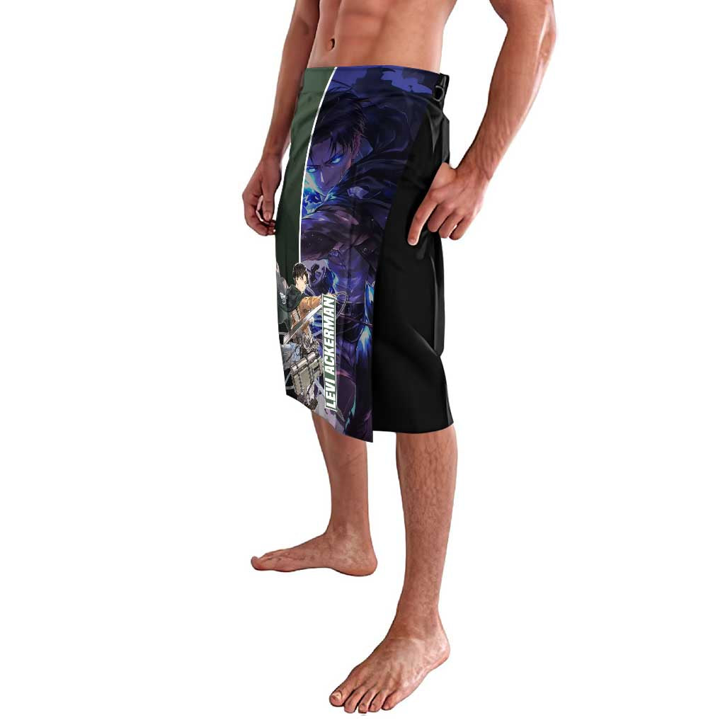Levi Ackerman from Attack on Titan Lavalava with Dynamic Poses and Green Background Design - The Mazicc