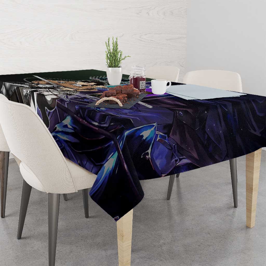 Levi Ackerman from Attack on Titan Tablecloth with Dynamic Poses and Green Background Design - The Mazicc