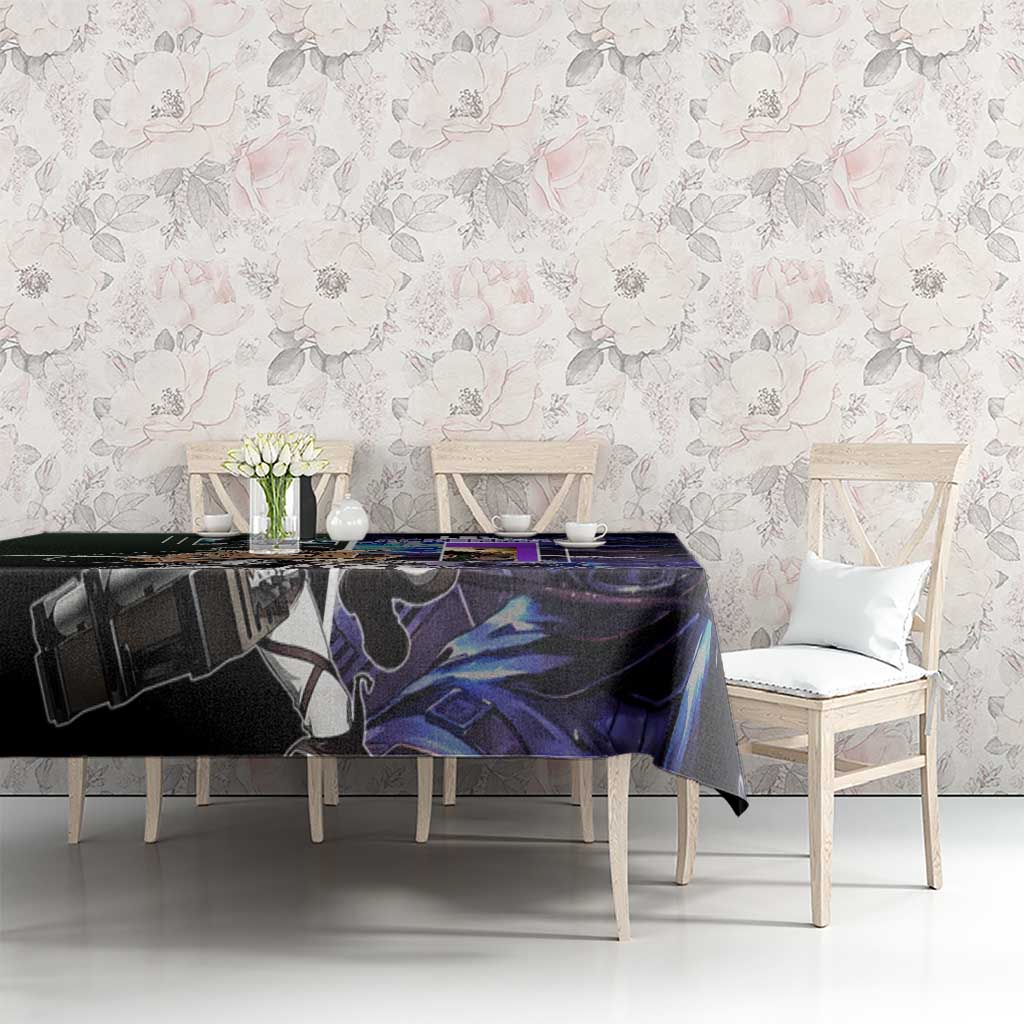 Levi Ackerman from Attack on Titan Tablecloth with Dynamic Poses and Green Background Design - The Mazicc